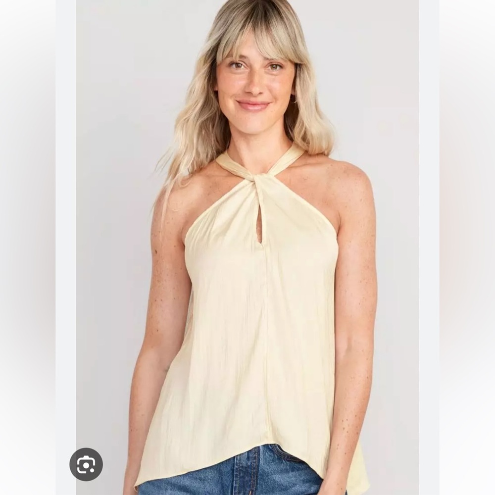 Old Navy Sleeveless Satin Twist-Front Top for Women